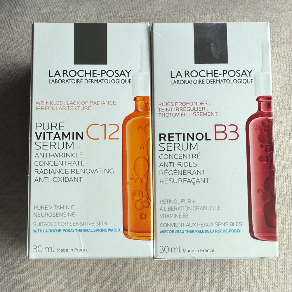 LA ROCHE-POSAY Pure Vitamin C12 and Retinol B3 Serum Set NEW